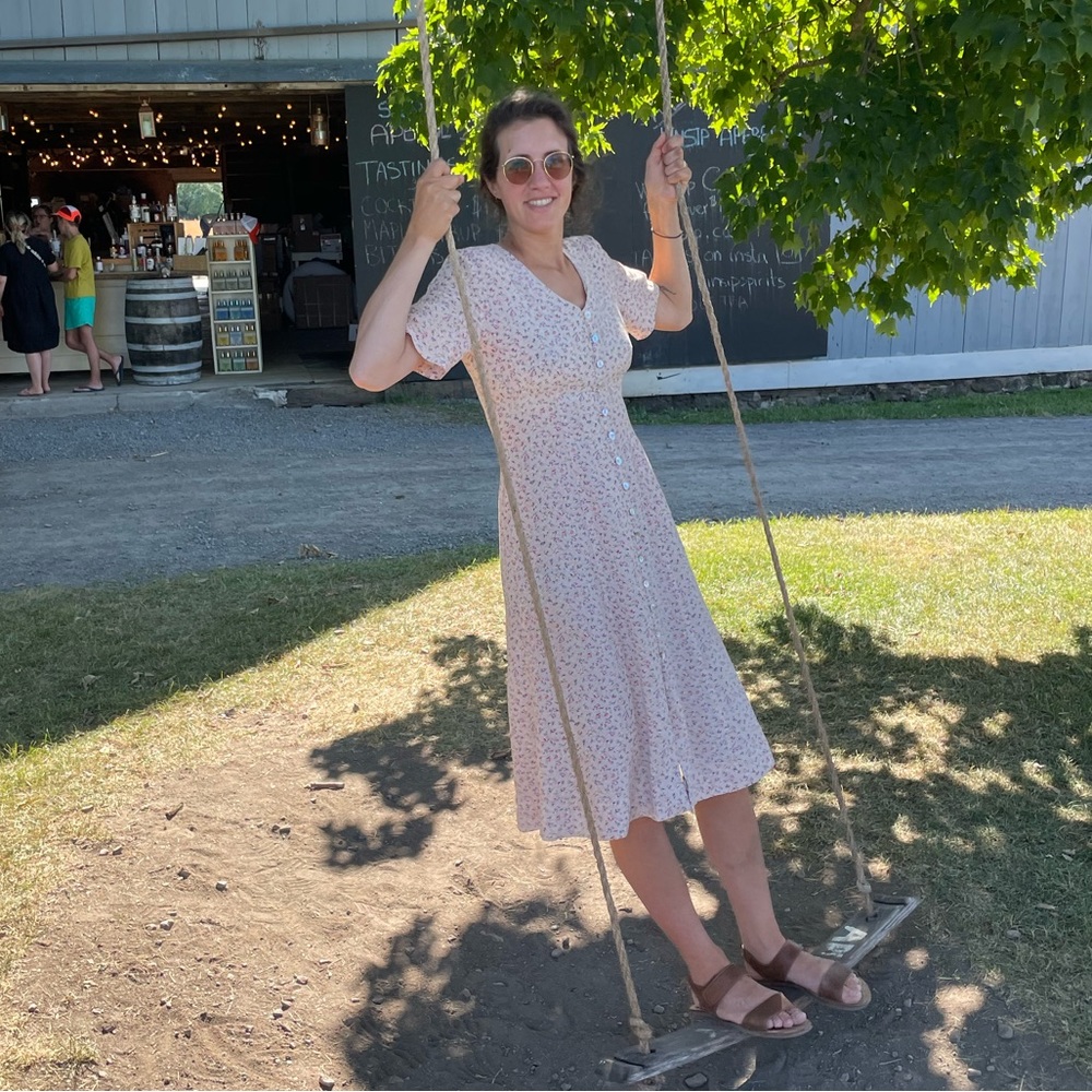 Classic floral button down summer dress